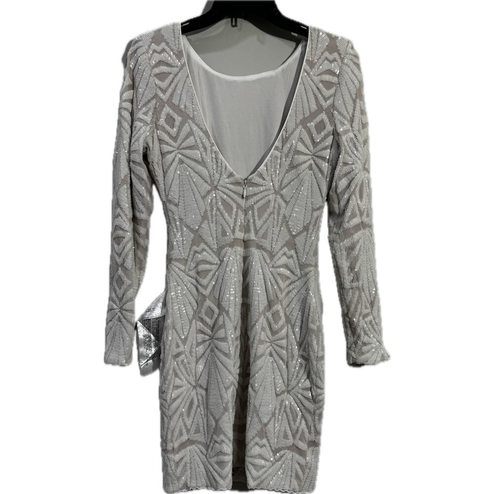 Dress the Population Womens Lola Low-Back Bodycon White Nude M - Picture 3 of 8